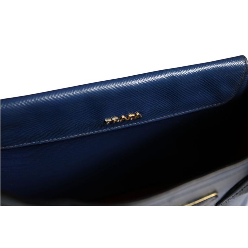 Prada Blue Saffiano Leather 2way Women's Bag - Picture 6 of 6